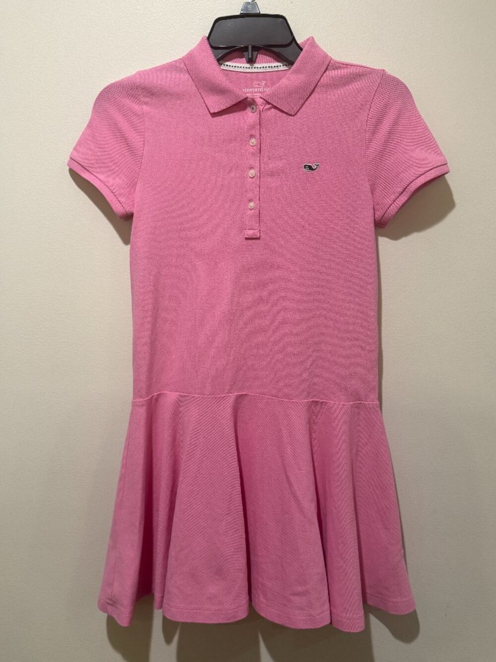 NWT Vineyard Vines Pique Polo Dress Girls Pink Tea Rose Size Medium 10-12